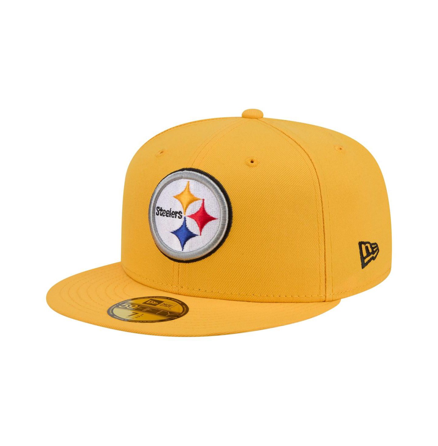 Мужская кепка New Era Gold Pittsburgh Steelers 59FIFTY Fitted Hat — фото 1