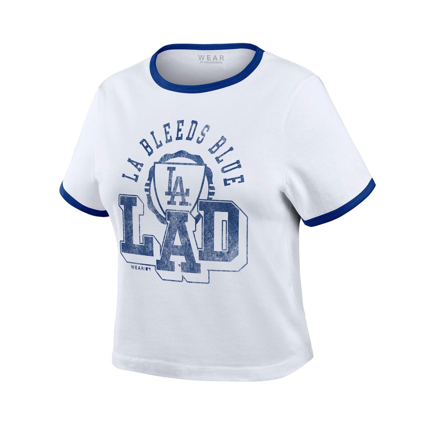 Women's White Los Angeles Dodgers Ringer Baby T-Shirt