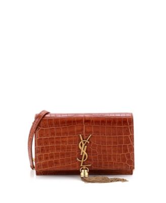Classic Monogram Tassel Chain Wallet Embossed Leather