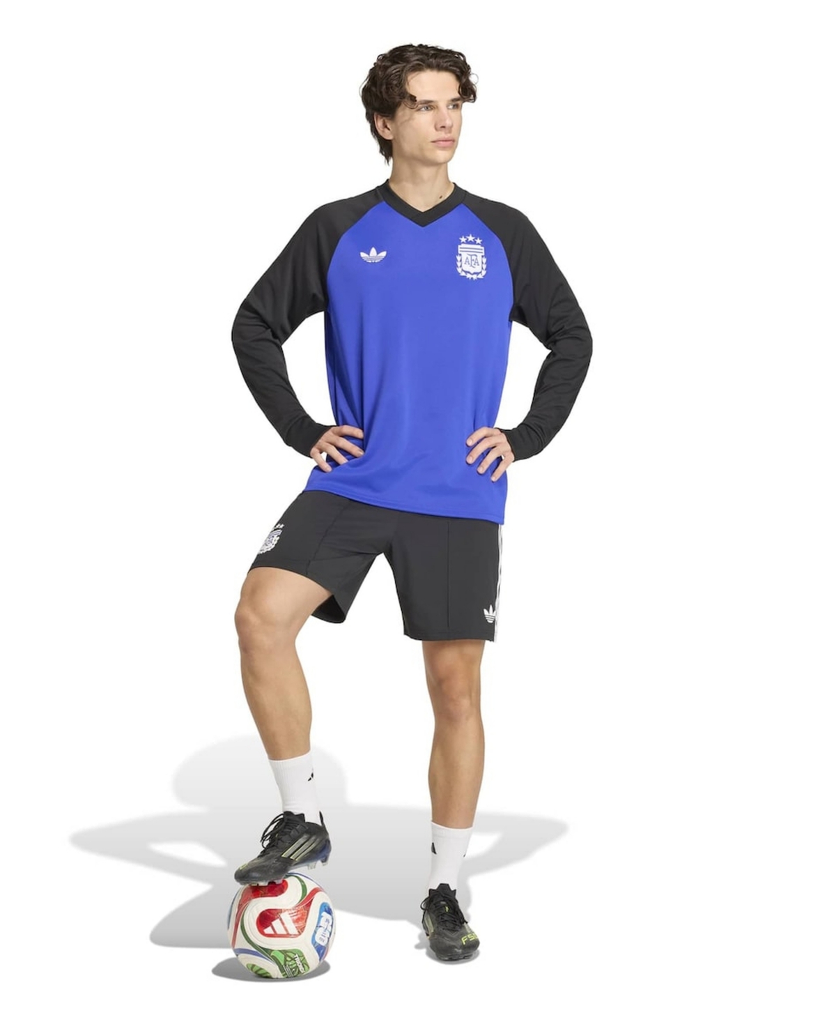Adidas Men's Blue Argentina National Team 2026 Long Sleeve Pre-Match Top