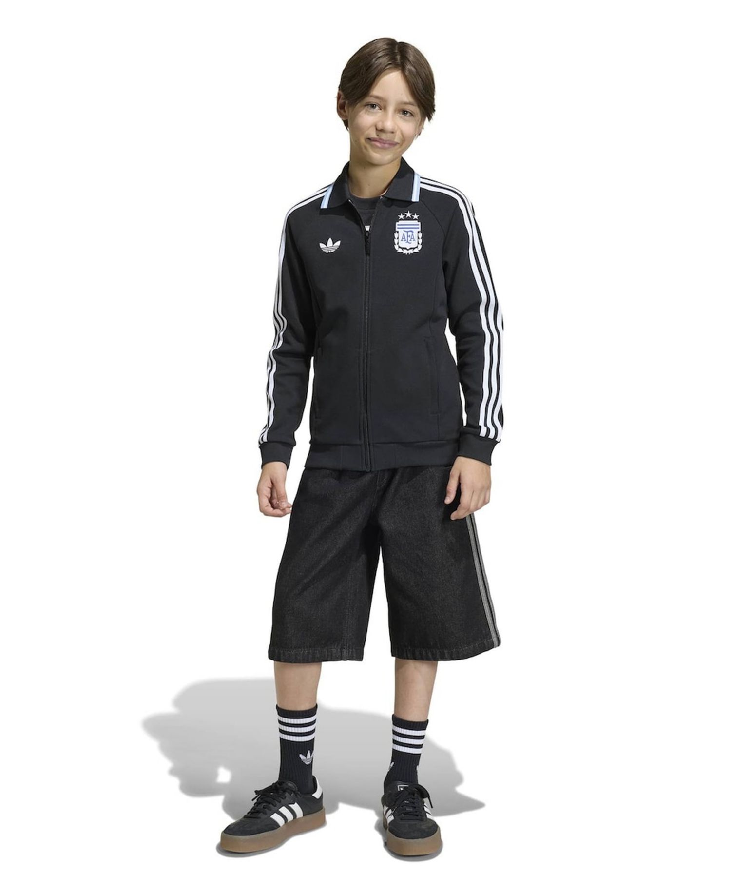 Big Boys and Girls Black Argentina National Team Away Full-Zip Anthem Jacket