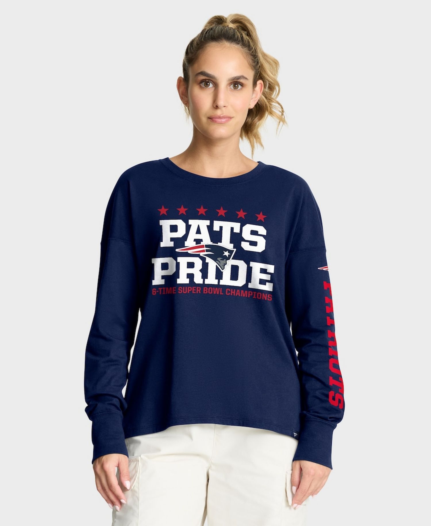 Women's Navy New England Patriots Hometown Legacy Long Sleeve T-Shirt