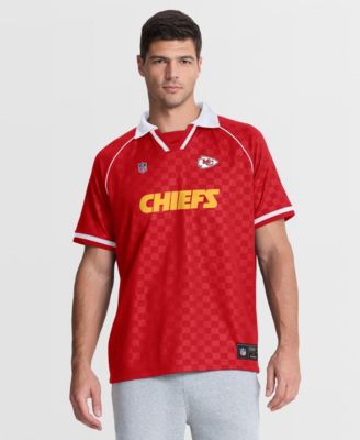 Men's Red/White Kansas City Chiefs Homerun Raglan V-Neck Polo Shirt