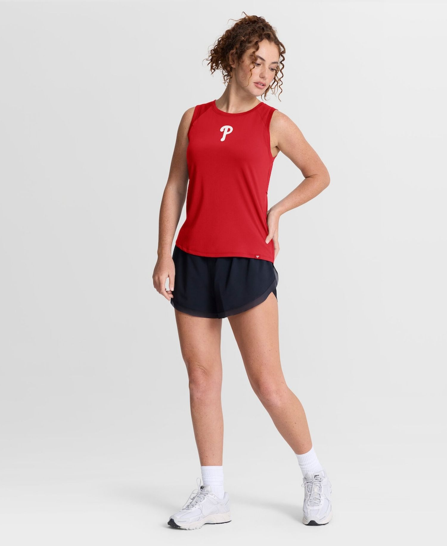 Women's Red Philadelphia Phillies Draped Mesh Back Performance Tank Top