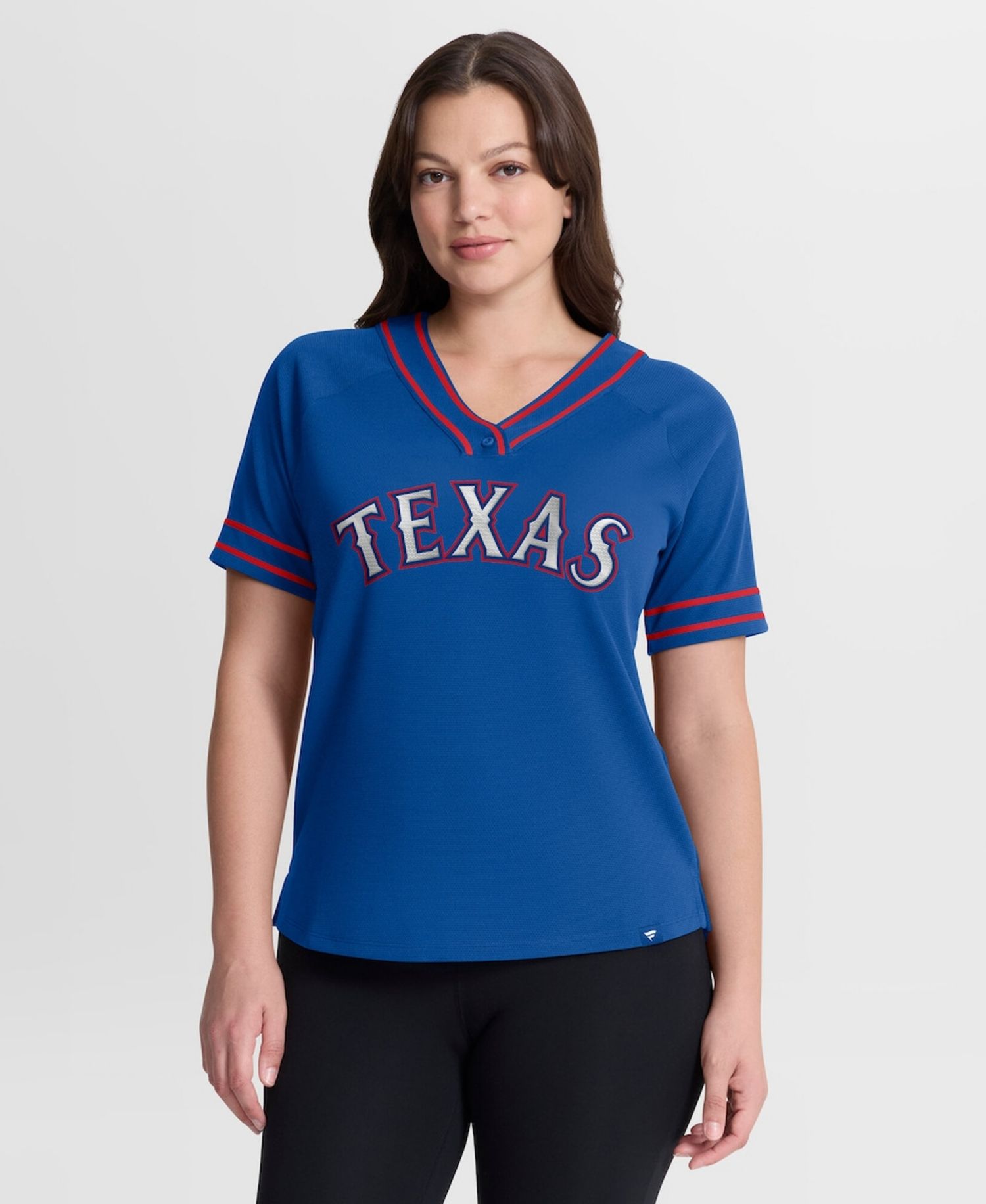 Women's Royal Texas Rangers Diva Race Ahead Raglan V-Neck T-Shirt