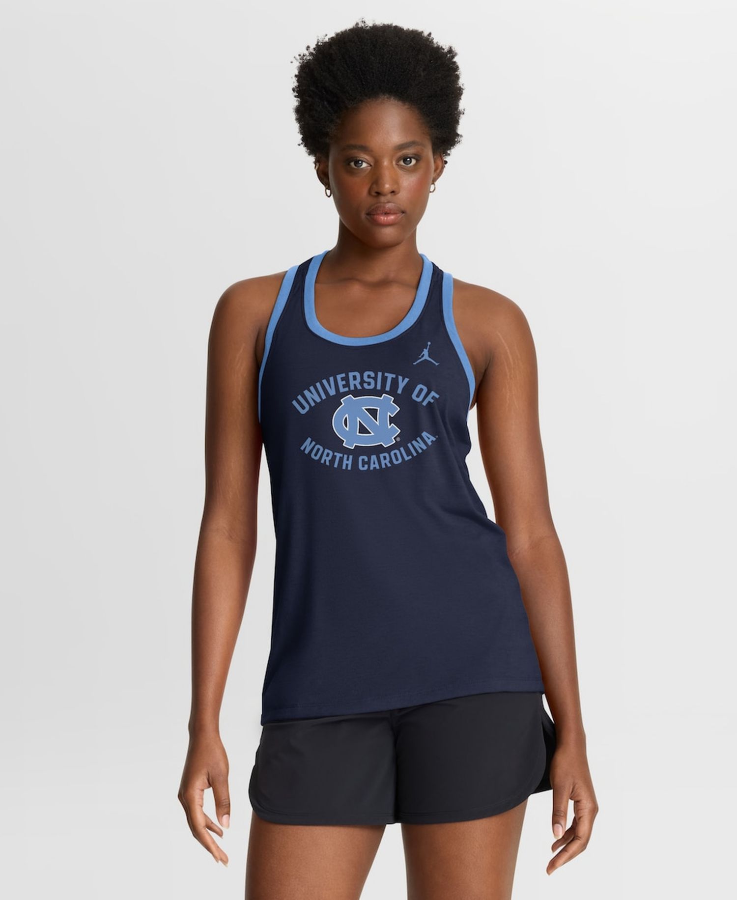 Women's Jordan Navy North Carolina Tar Heels Uni Name Tri-Blend Dri-FIT Racerback Tank Top