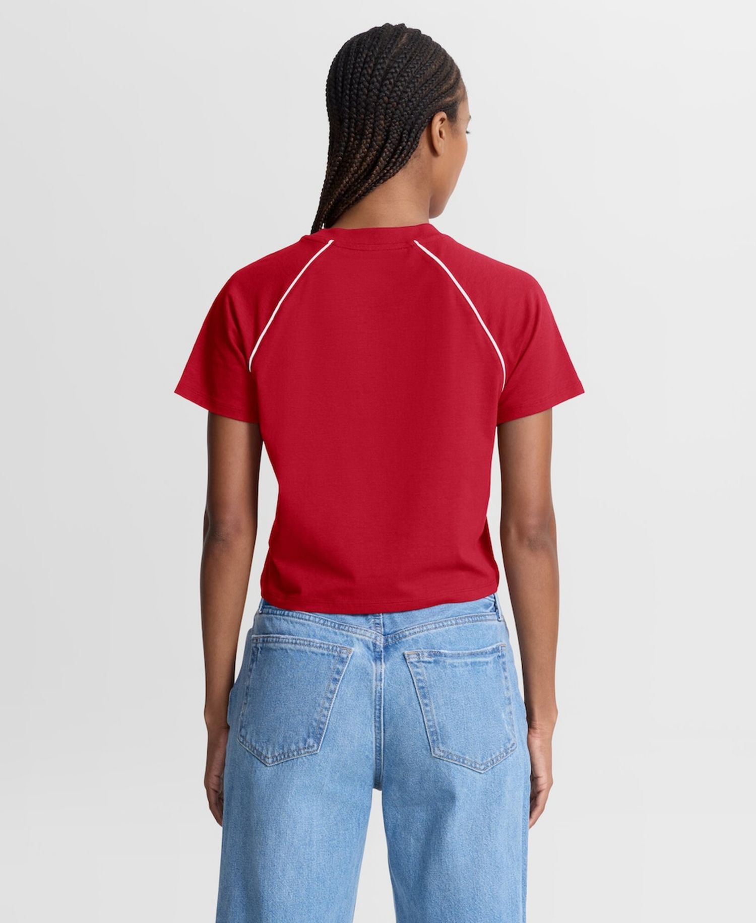 Women's Scarlet San Francisco 49ers Offensive Scheme Raglan Tri-Blend Cropped Top
