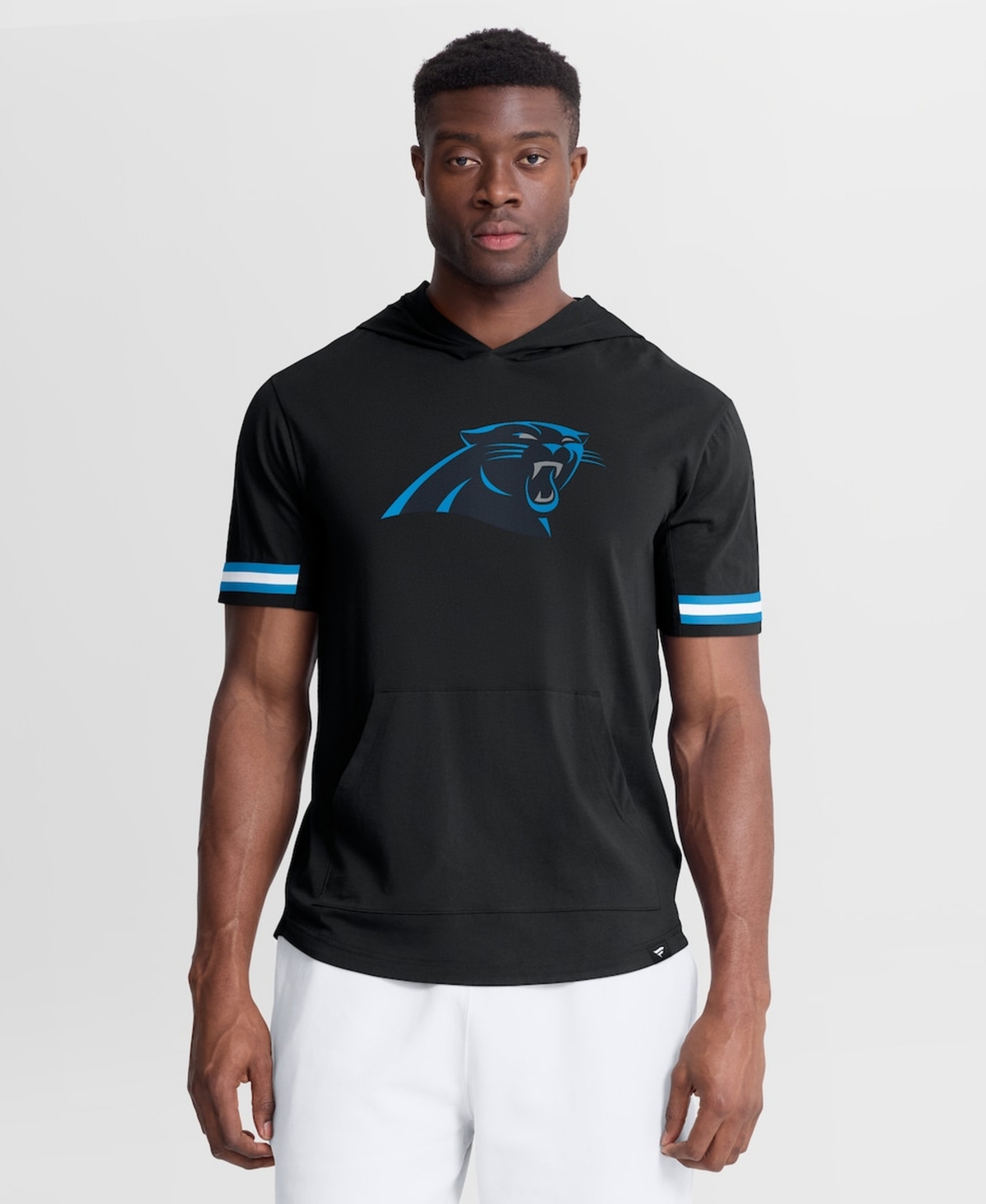 Fanatics Men's Black Carolina Panthers Optimal Play Short Sleeve Hooded T-Shirt - Black, Blue