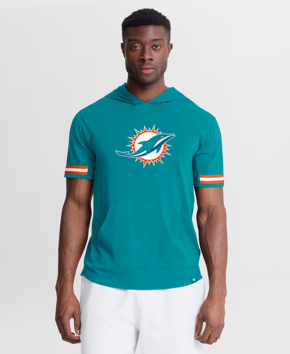 Fanatics Men's Aqua Miami Dolphins Optimal Play Short Sleeve Hooded T-Shirt