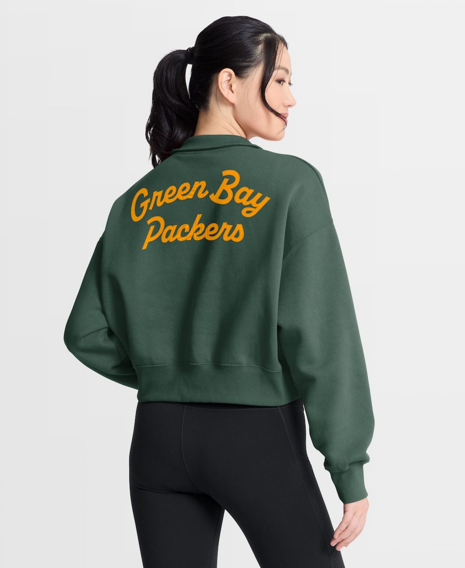 Women's Green Green Bay Packers Phoenix Fleece Quarter-Zip Sweatshirt
