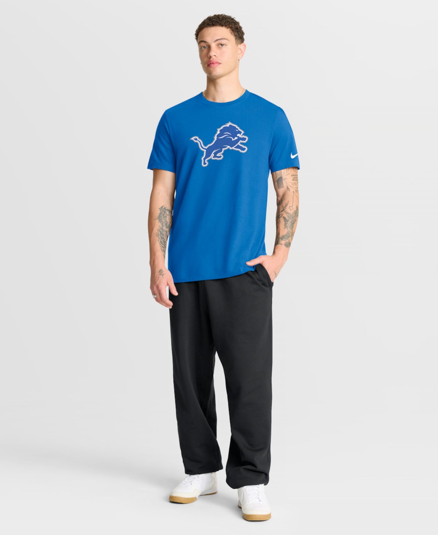 Мужская футболка Nike Blue Detroit Lions Essential Logo — фото 3