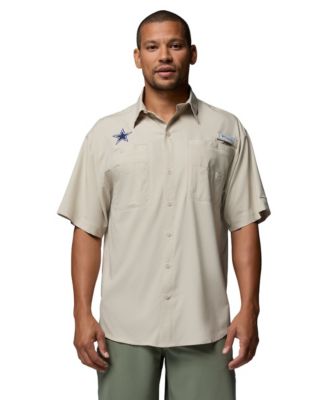 Men's Tan Dallas Cowboys Tamiami Omni-Shade Button-Down Shirt