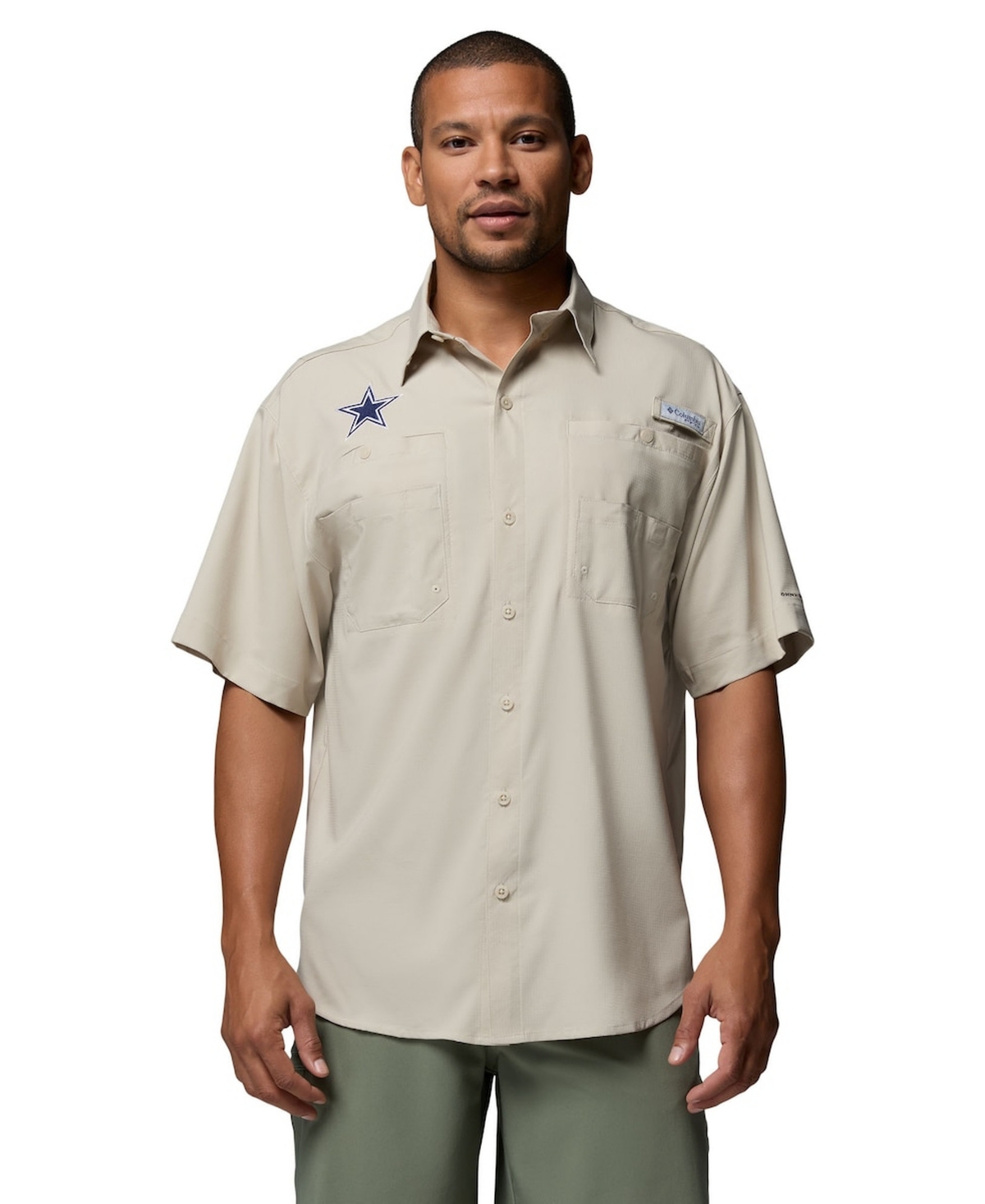 Columbia Men's Tan Dallas Cowboys Tamiami Omni-Shade Button-Down Shirt
