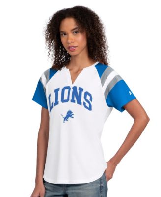 Women's White Detroit Lions Game On Notch Neck T-Shirt