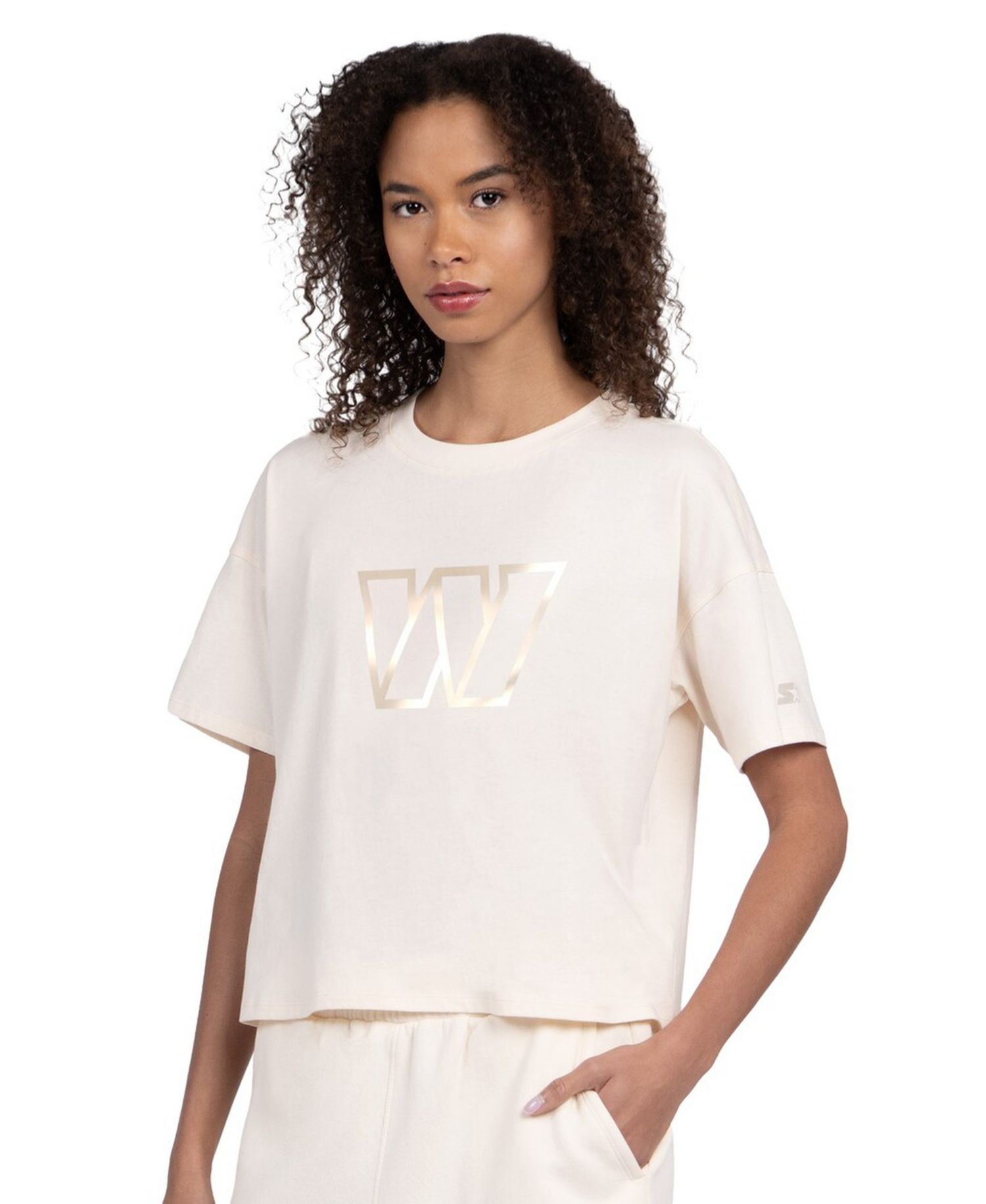 Women's Cream Washington Commanders Pastel Travel Boxy Cropped T-Shirt