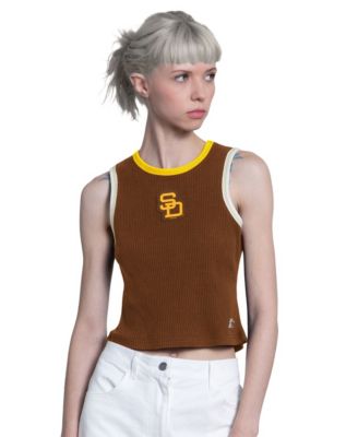 Women's Brown San Diego Padres Cooperstown Play the Ball Crop Tank Top