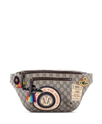 Courrier Zip Belt Bag GG Coated Canvas with Applique