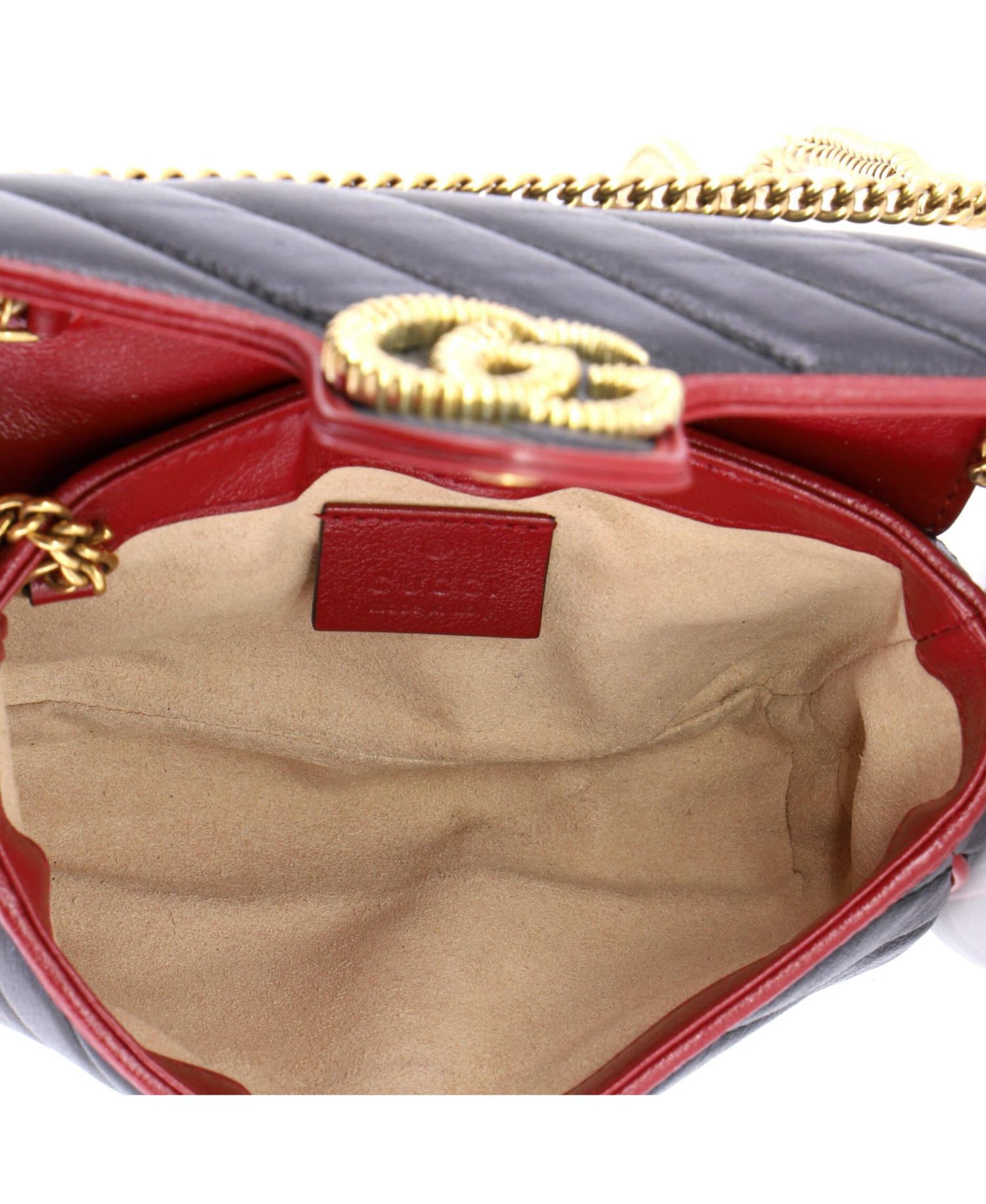Super Mini GG Marmont Flap Bag Diagonal Quilted Leather