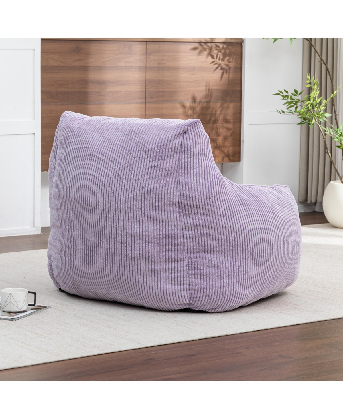 Rainsken Bean Bag Chair, Comfy Corduroy Large with Filler Included, Soft Beanbag Chairs, Ergonomic, for Bedroom and Living Room