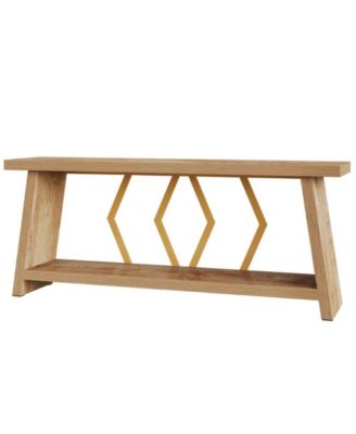 Entryway Console Table with Storage Shelves for Living Room and Hallway Decor