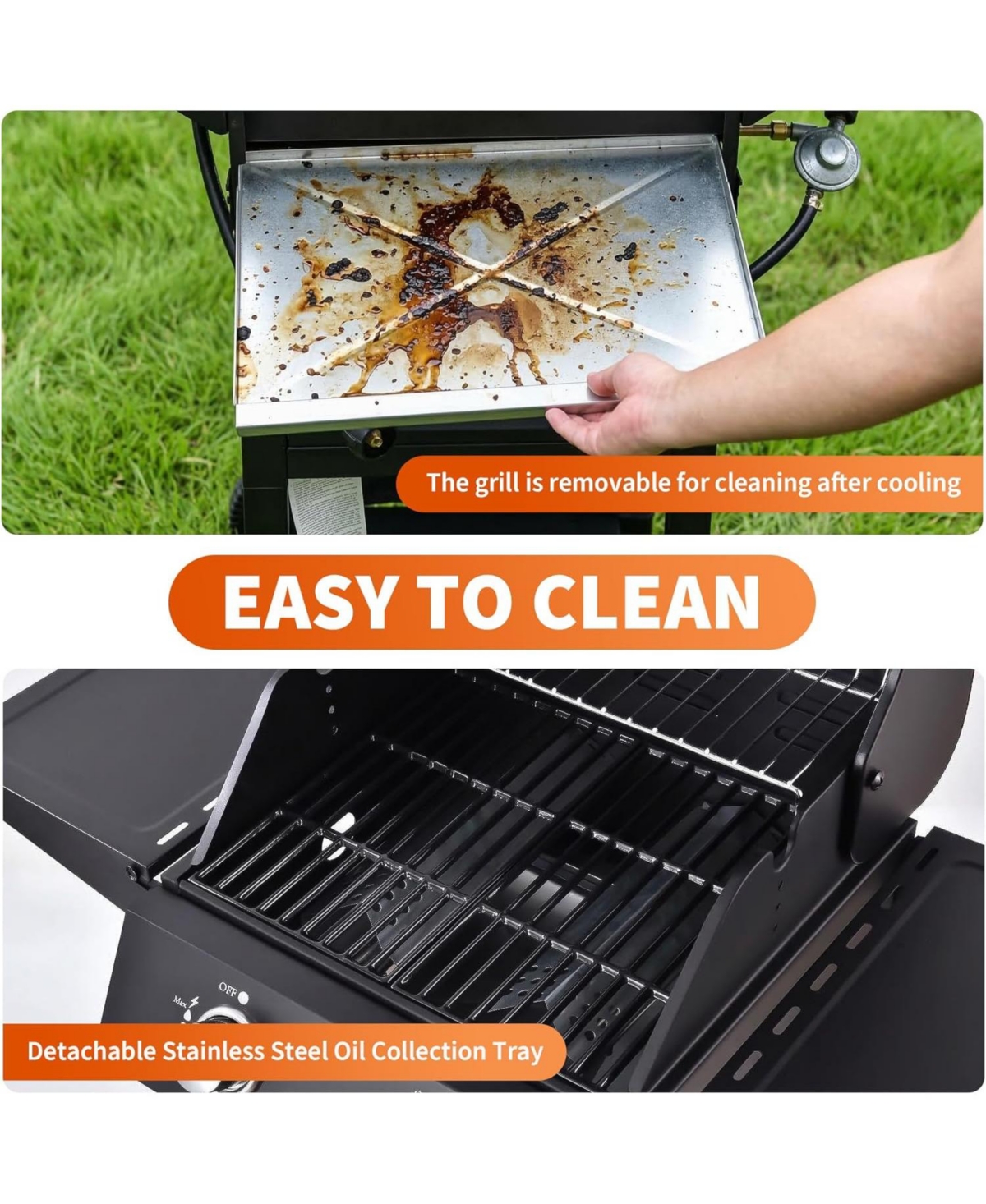 Xo 16000 Btu 2 Burner Propane Gas Griddle Convertible Stand/Tabletop with Weather-Resistant Hood for Backyard Camping