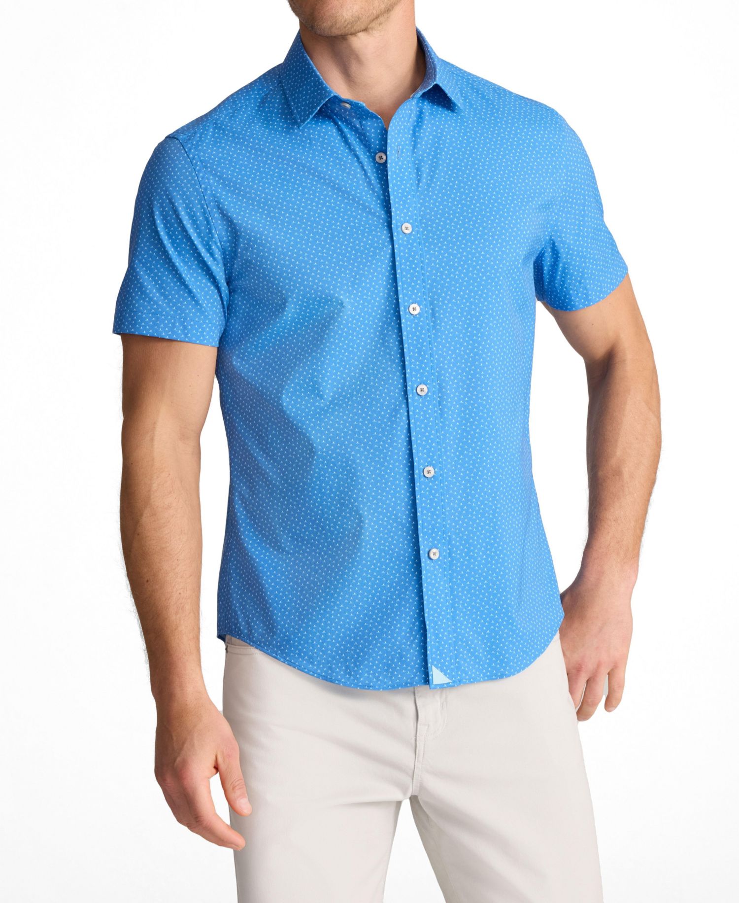 Men's Regular Fit Performance Short-Sleeve Livingston Shirt