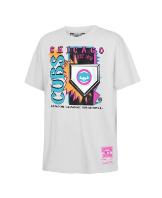 Big Boys and Girls White Chicago Cubs Cooperstown Neon Field Shock T-Shirt