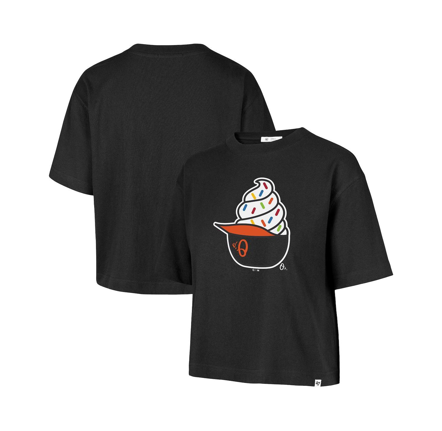 Women's Black Baltimore Orioles Ice Cream Helmet T-Shirt