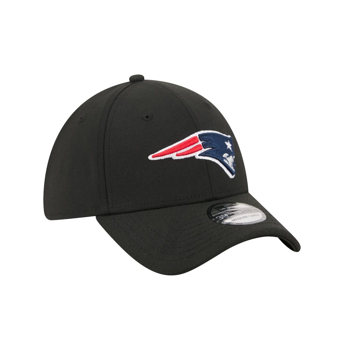 Мужская кепка New Era Black New England Patriots Core Team 39THIRTY Flex Hat — фото 2