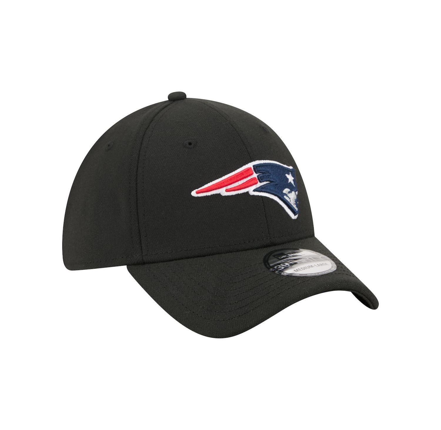 Men's Black New England Patriots Core Team 39THIRTY Flex Hat