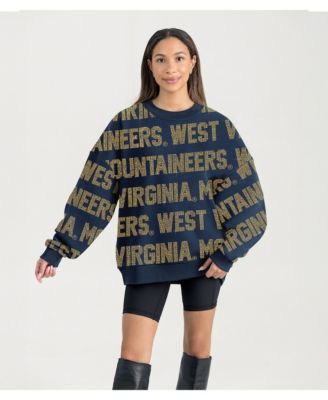 Women's Navy West Virginia Mountaineers Oversized Hype Era Sweatshirt