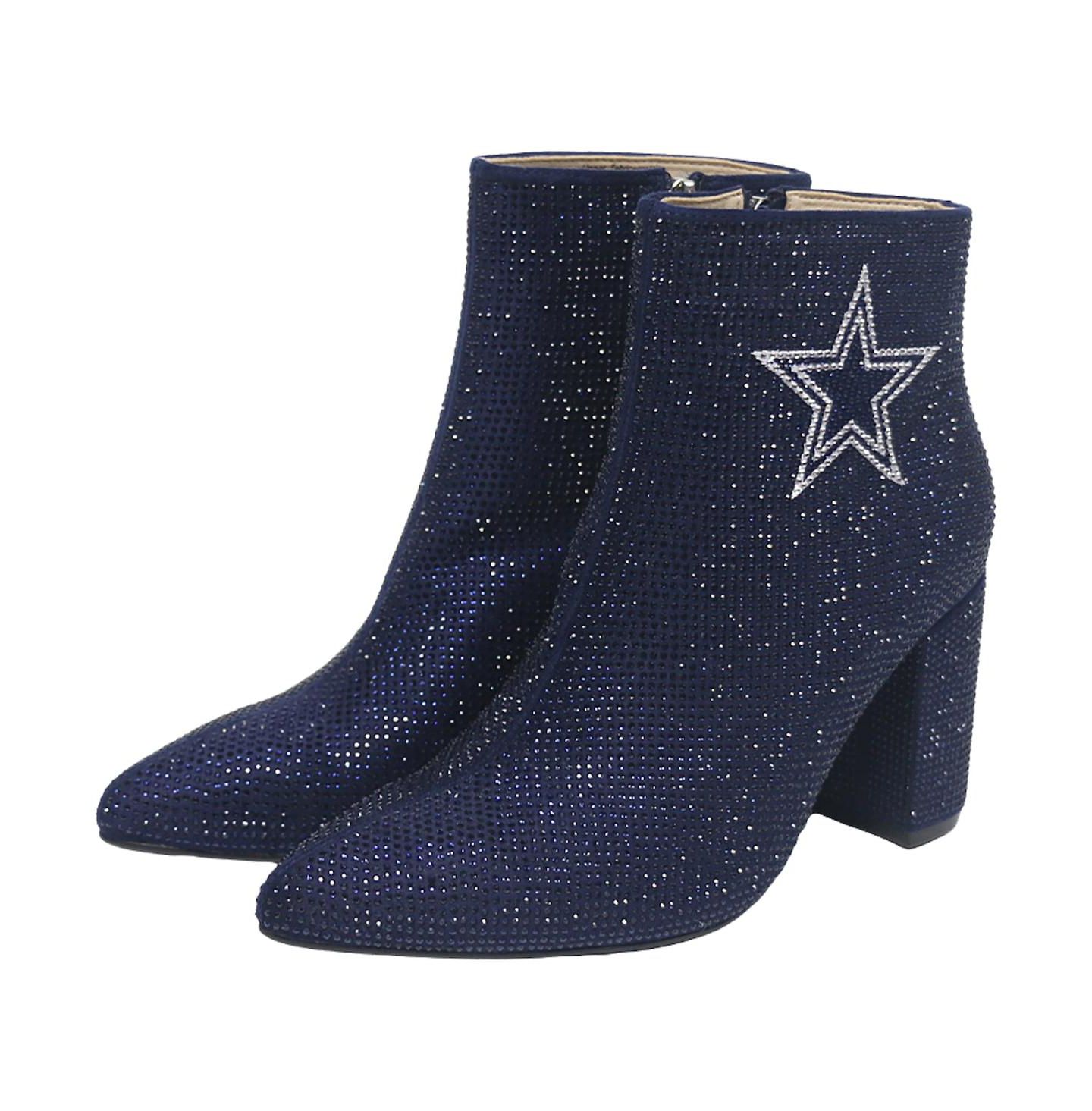 Женские ботинки Cuce Navy Dallas Cowboys Crystal Heel Booties — фото 3