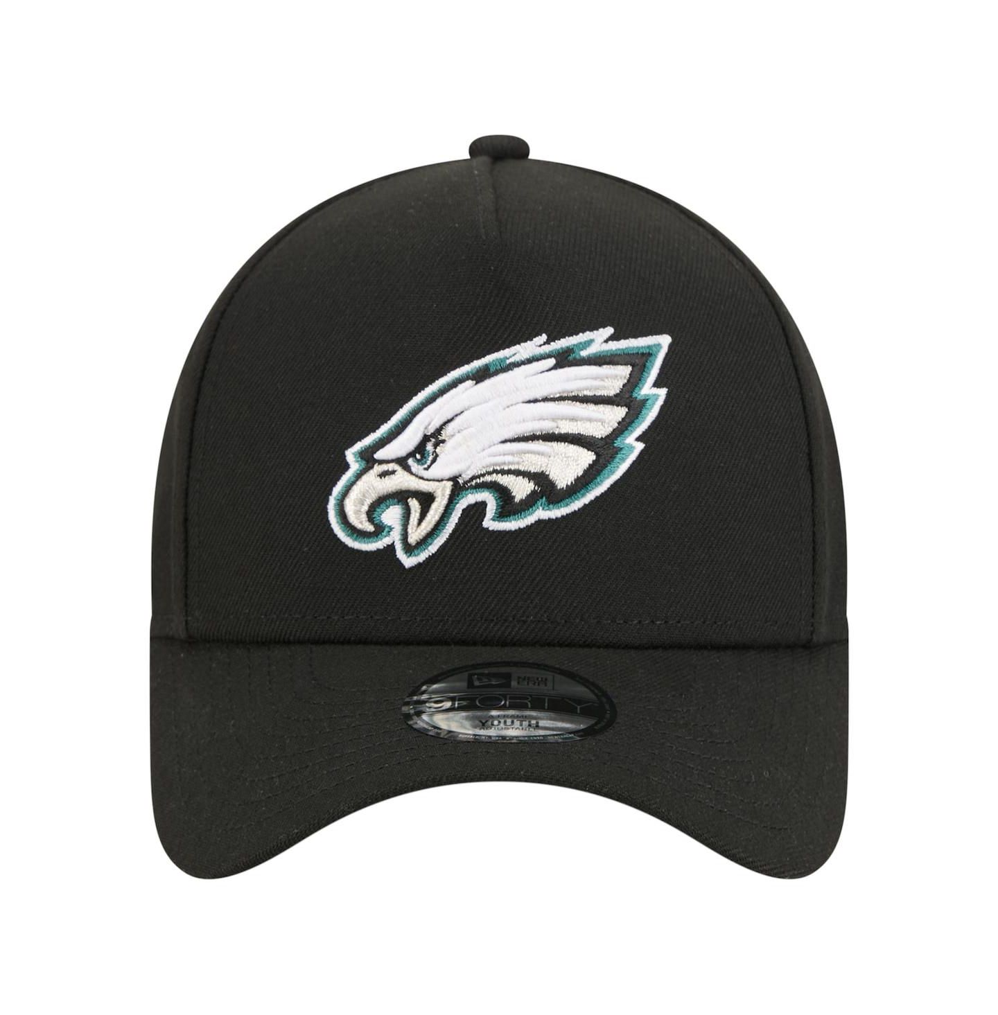 Детская кепка New Era Black Philadelphia Eagles 9FORTY A-Frame Adjustable Hat — фото 5