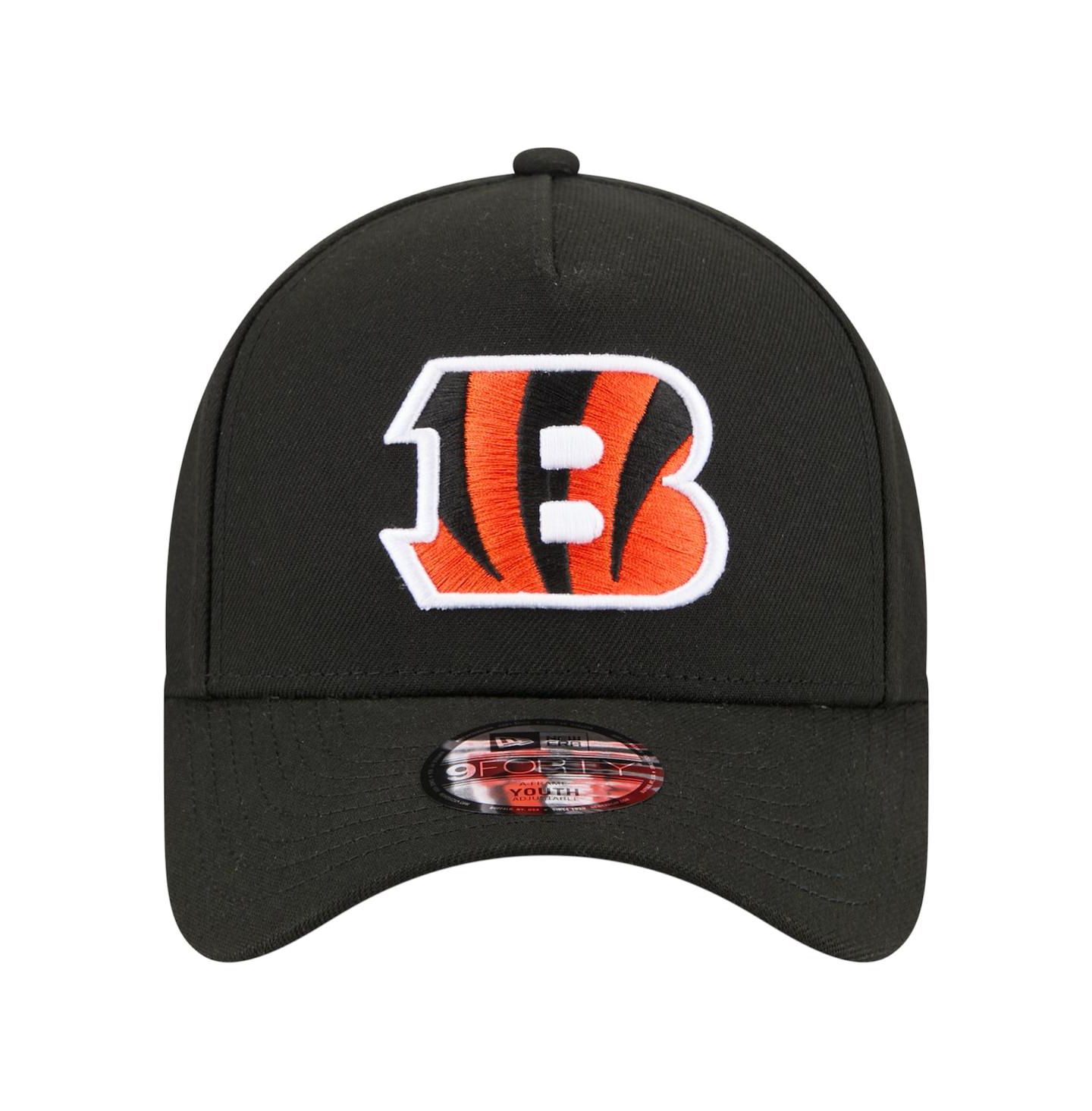 Детская кепка New Era Black Cincinnati Bengals 9FORTY A-Frame Adjustable Hat — фото 5