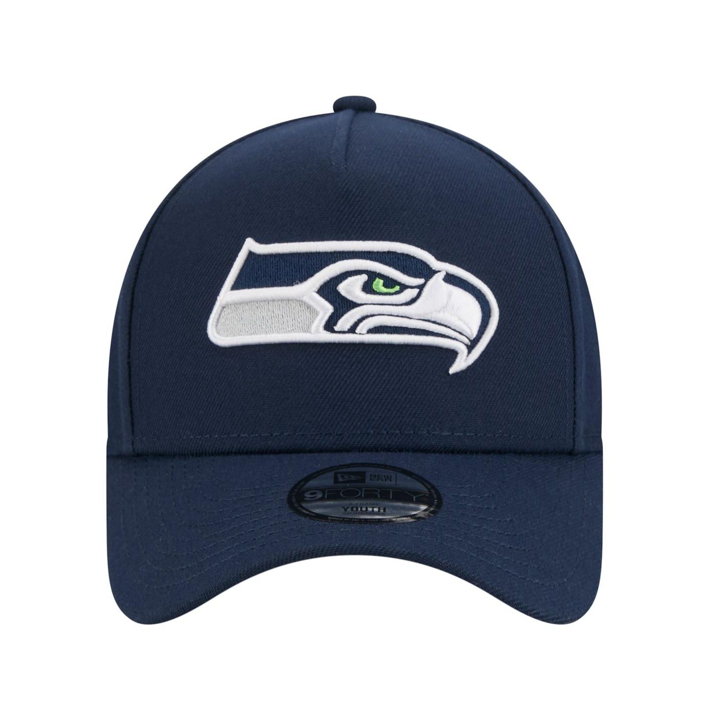 Детская кепка New Era College Navy Seattle Seahawks 9FORTY A-Frame Adjustable Hat — фото 5