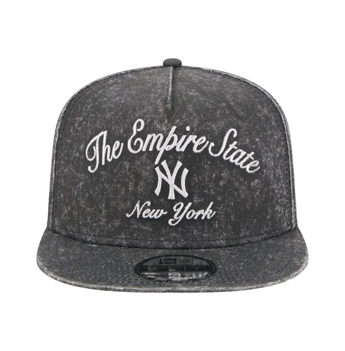 Мужская кепка New Era Black New York Yankees City Slogan A-Frame 9FIFTY Snapback Hat — фото 5