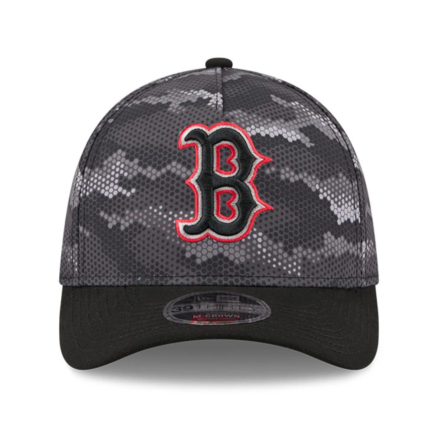 Мужская кепка New Era Black Boston Red Sox Camo 39THIRTY A-Frame Flex Hat — фото 5
