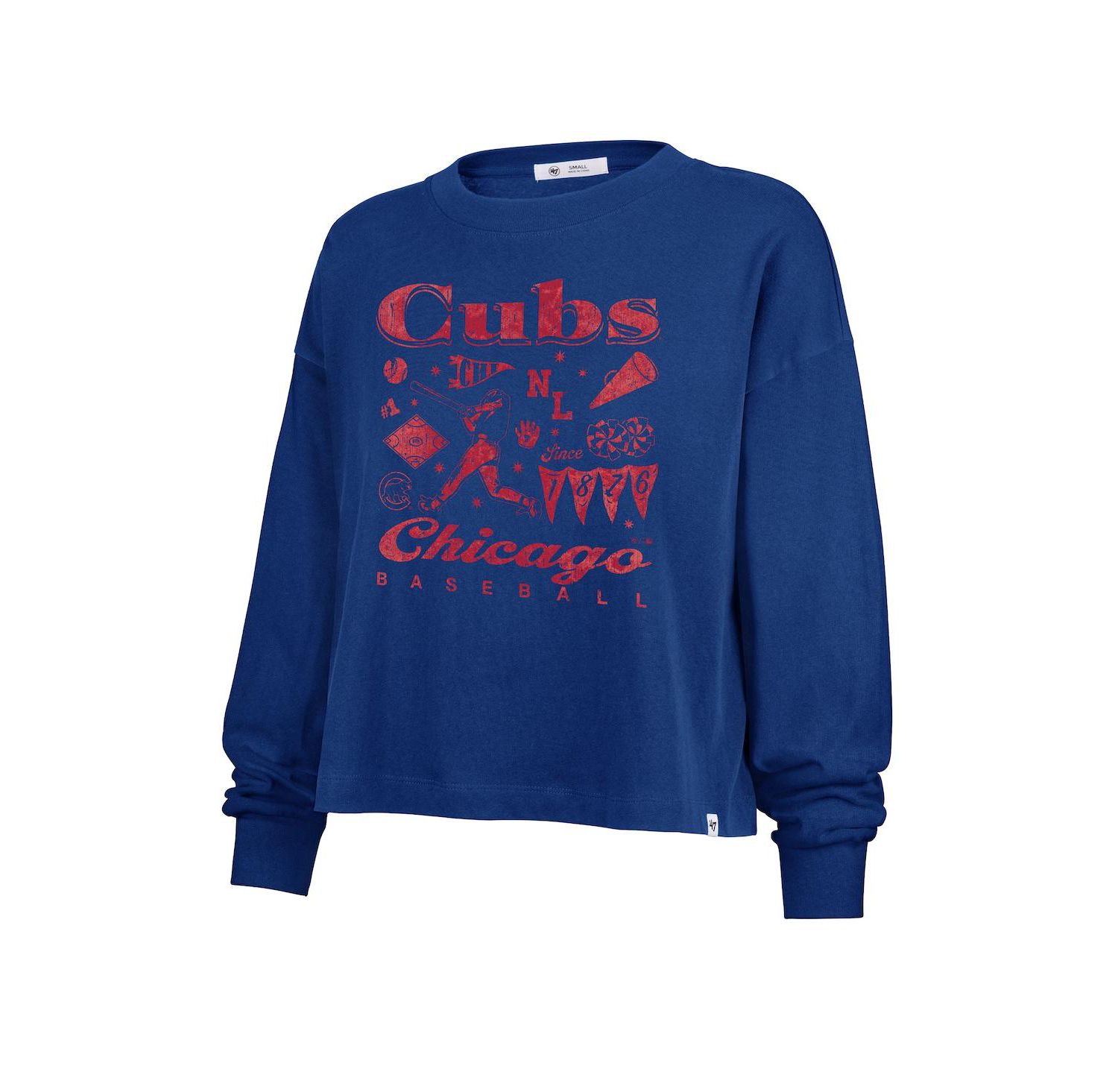 Women's Royal Chicago Cubs Team Collage Sydney Long Sleeve T-Shirt