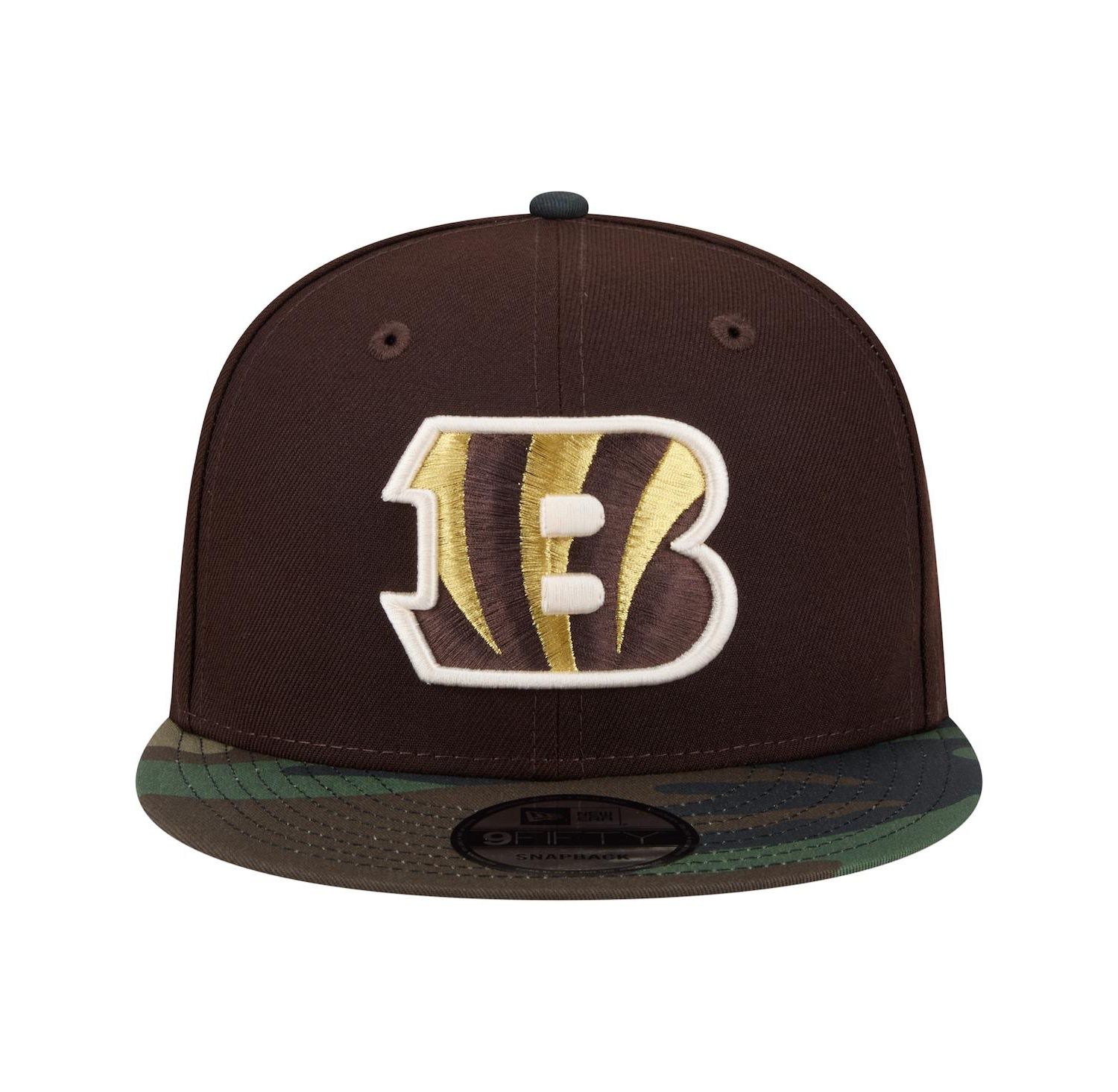 Men's Dark Brown Cincinnati Bengals Burnt Wood Camo 9FIFTY Snapback Hat