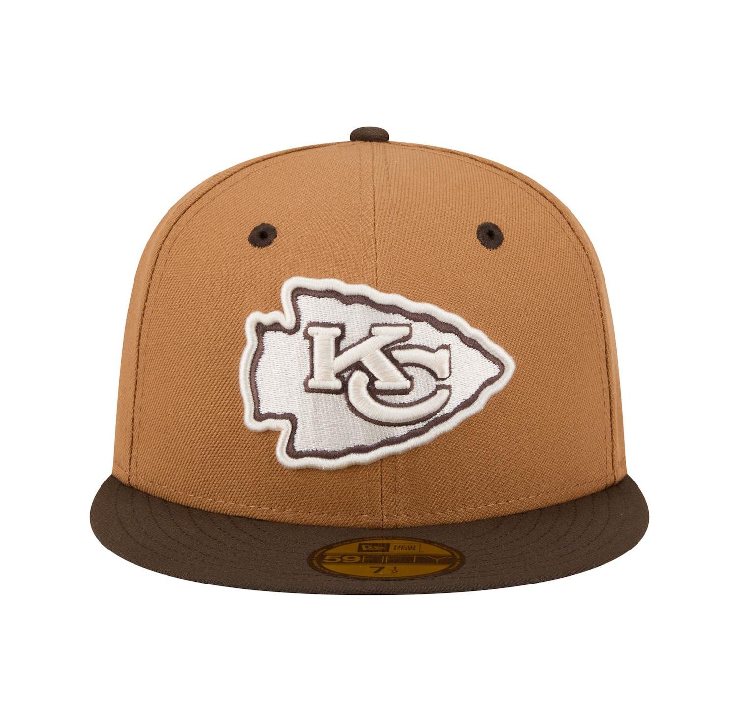 Men's Light Brown/Dark Brown Kansas City Chiefs Two-Tone Walnut 59FIFTY Fitted Hat
