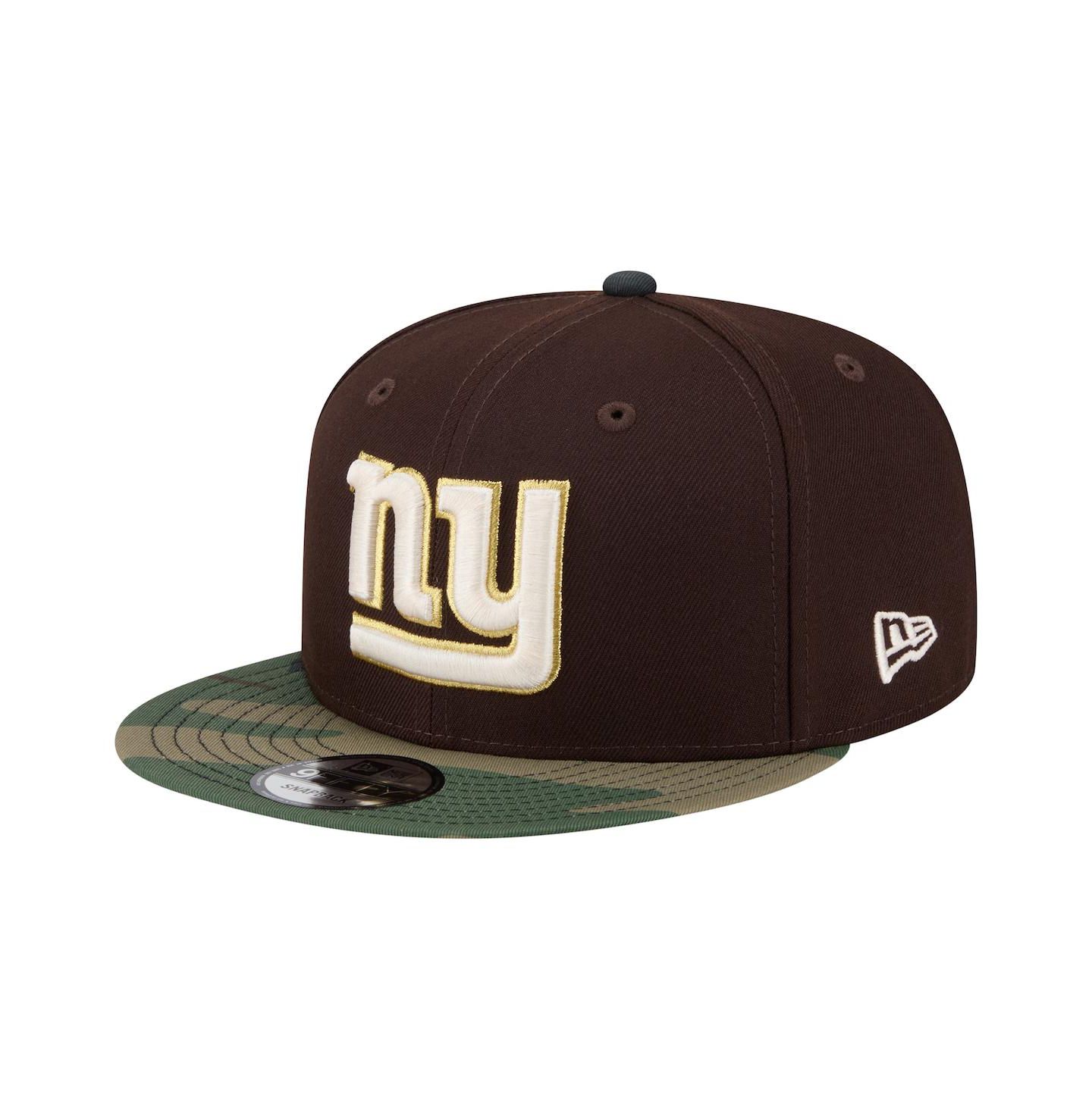 Мужская кепка New Era Dark Brown New York Giants Burnt Wood Camo 9FIFTY Snapback Hat — фото 1
