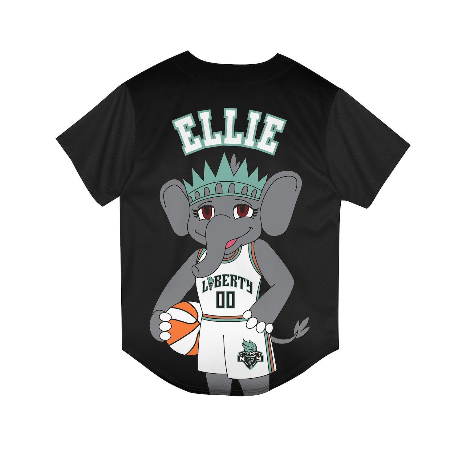 Big Boys and Girls Black New York Liberty Mascot Friend Mesh Fashion Jersey