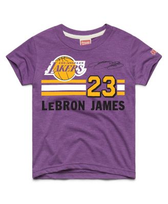 Big Boys and Girls LeBron James Purple Los Angeles Lakers Remix Signature Name & Number Tri-Blend T-Shirt