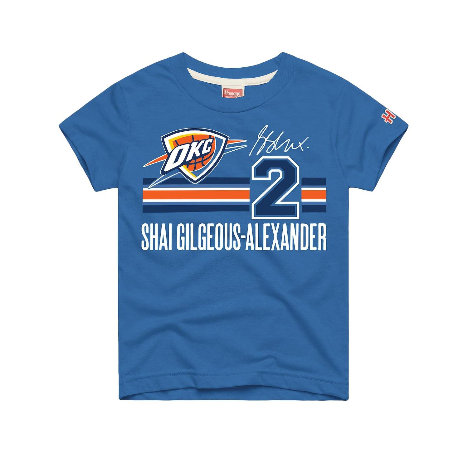 Big Boys and Girls Shai Gilgeous-Alexander Blue Oklahoma City Thunder Remix Signature Name & Number Tri-Blend T-Shirt