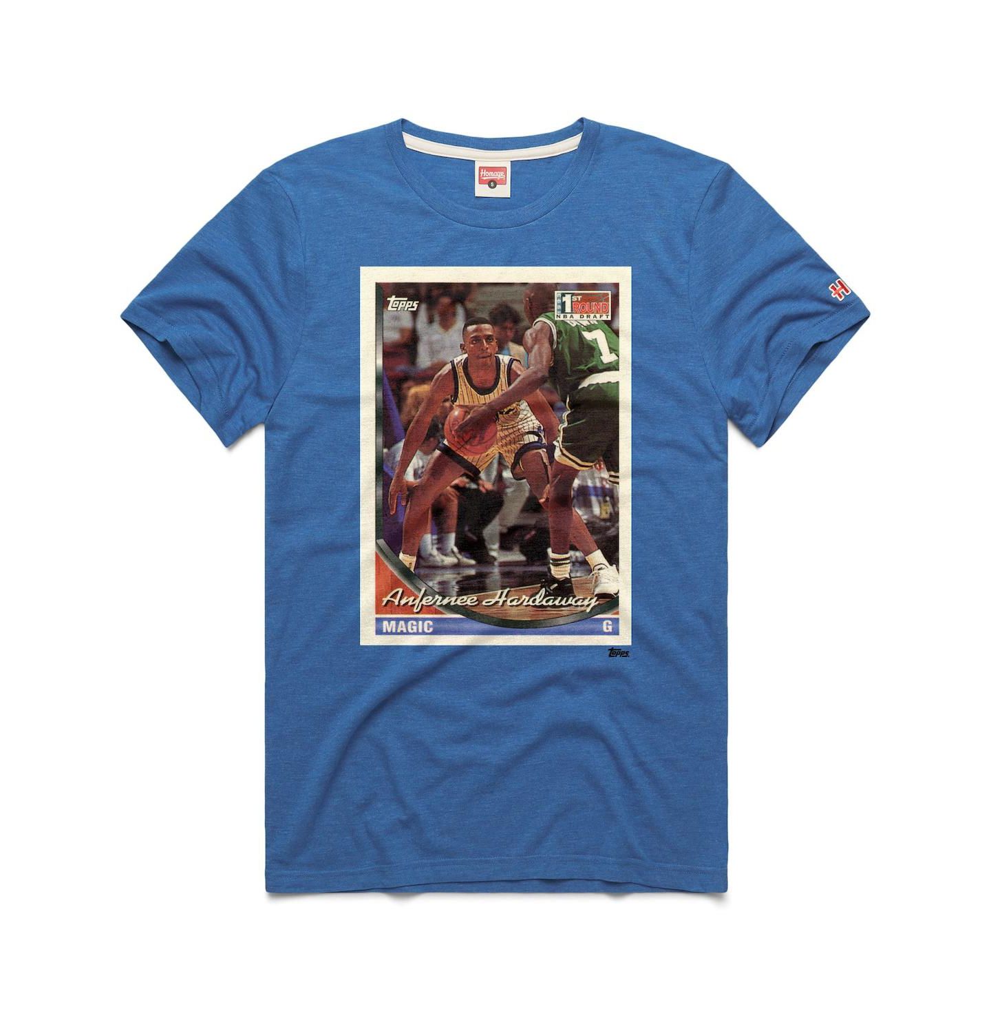 Футболка Homage Penny Hardaway Blue Orlando Magic Topps Trading Card Player Tri-Blend — фото 1