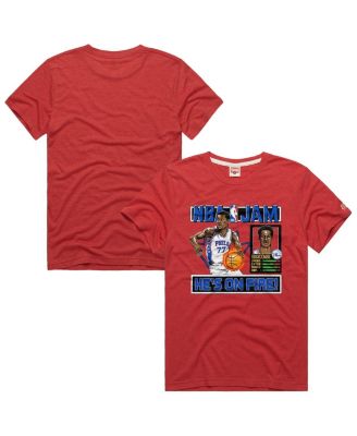 Men's and Women's VJ Edgecombe Red Philadelphia 76ers NBA Jam Tri-Blend T-Shirt