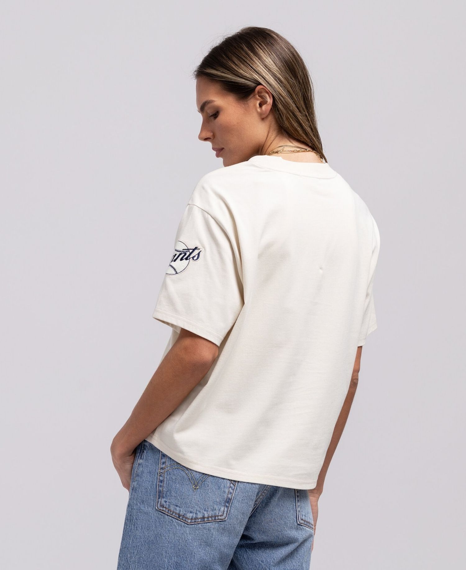 Women's Cream San Francisco Giants Cooperstown Yacht Rock Boxy Cropped T-Shirt