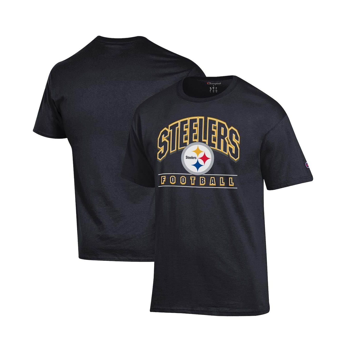 Мужская футболка Champion Black Pittsburgh Steelers Football — фото 1