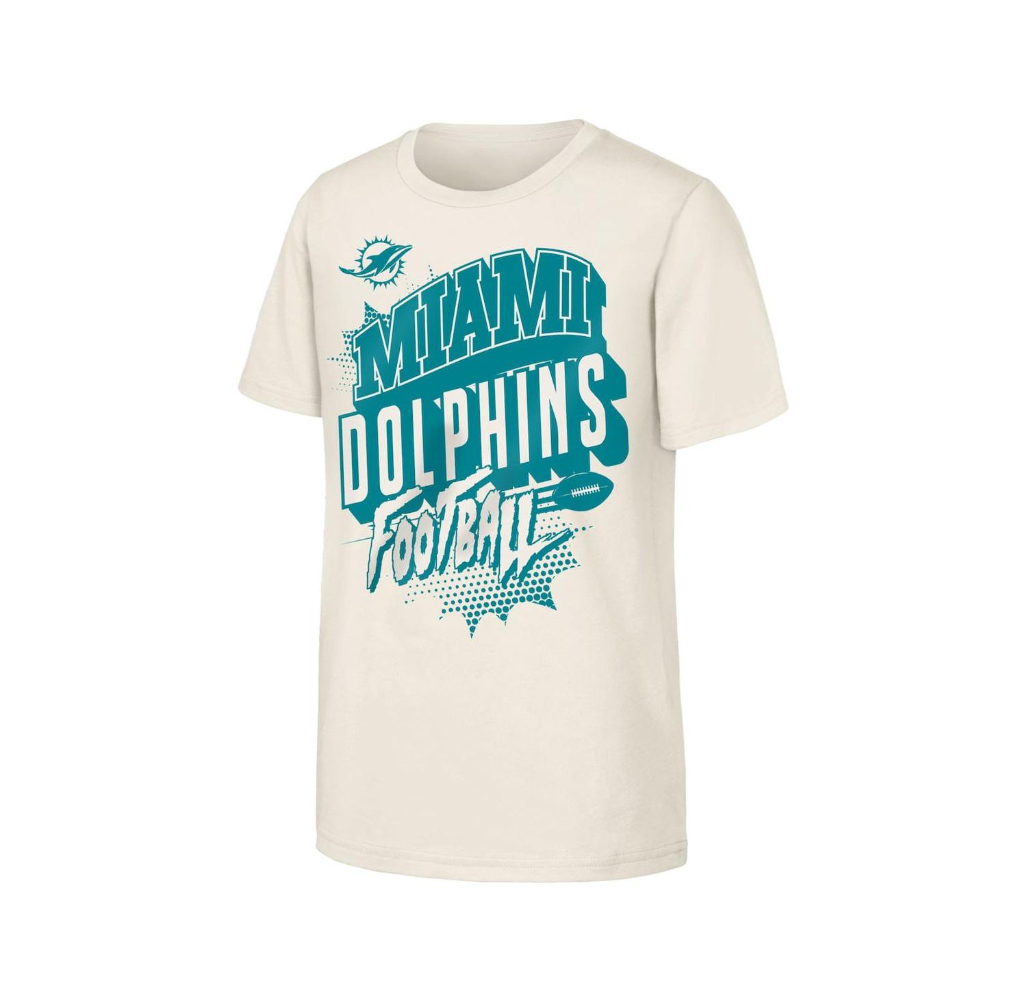 Big Boys and Girls Natural Miami Dolphins Action Comic T-Shirt