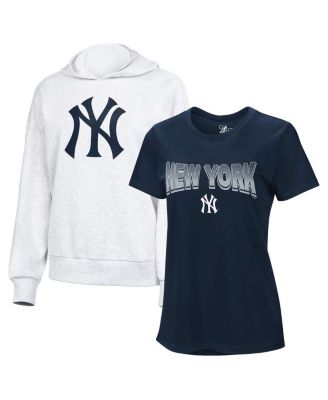 Women's Navy/Bright Heather Ceramic New York Yankees T-Shirt and Hoodie Combo Pack